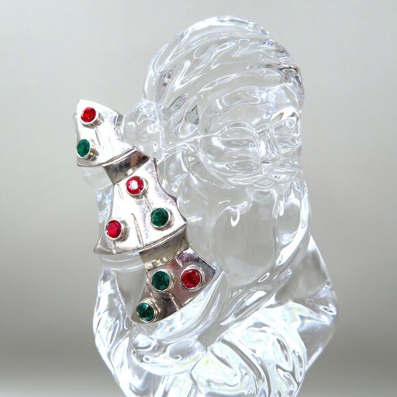Lenox Pave Jewels Olde World Santa Full Lead Crystal Figurine Made in Germany 7" - Picture 1 of 11